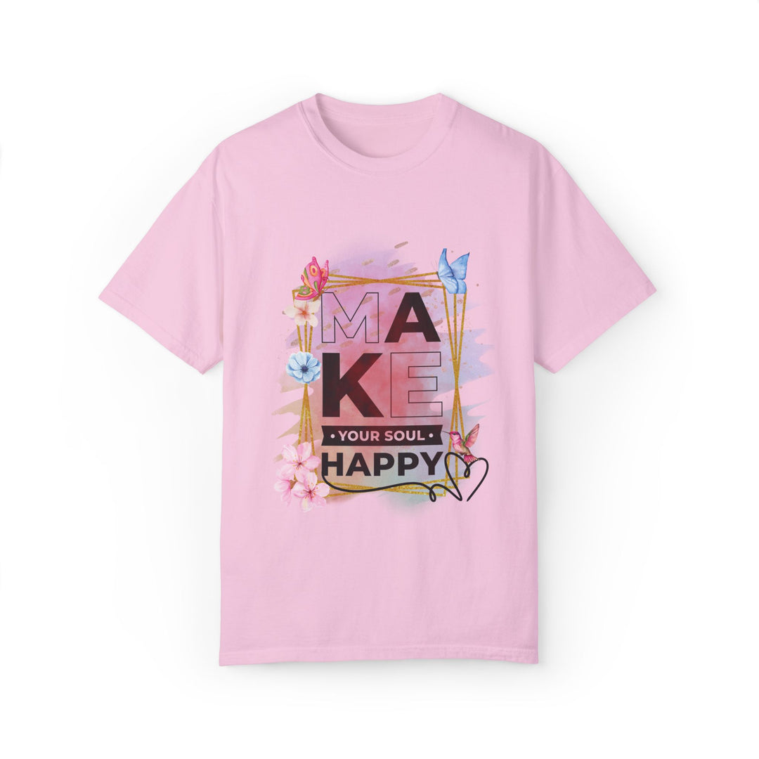 Motivational Watercolor T-Shirt - Make Your Soul Happy T-Shirt Printify Blossom S