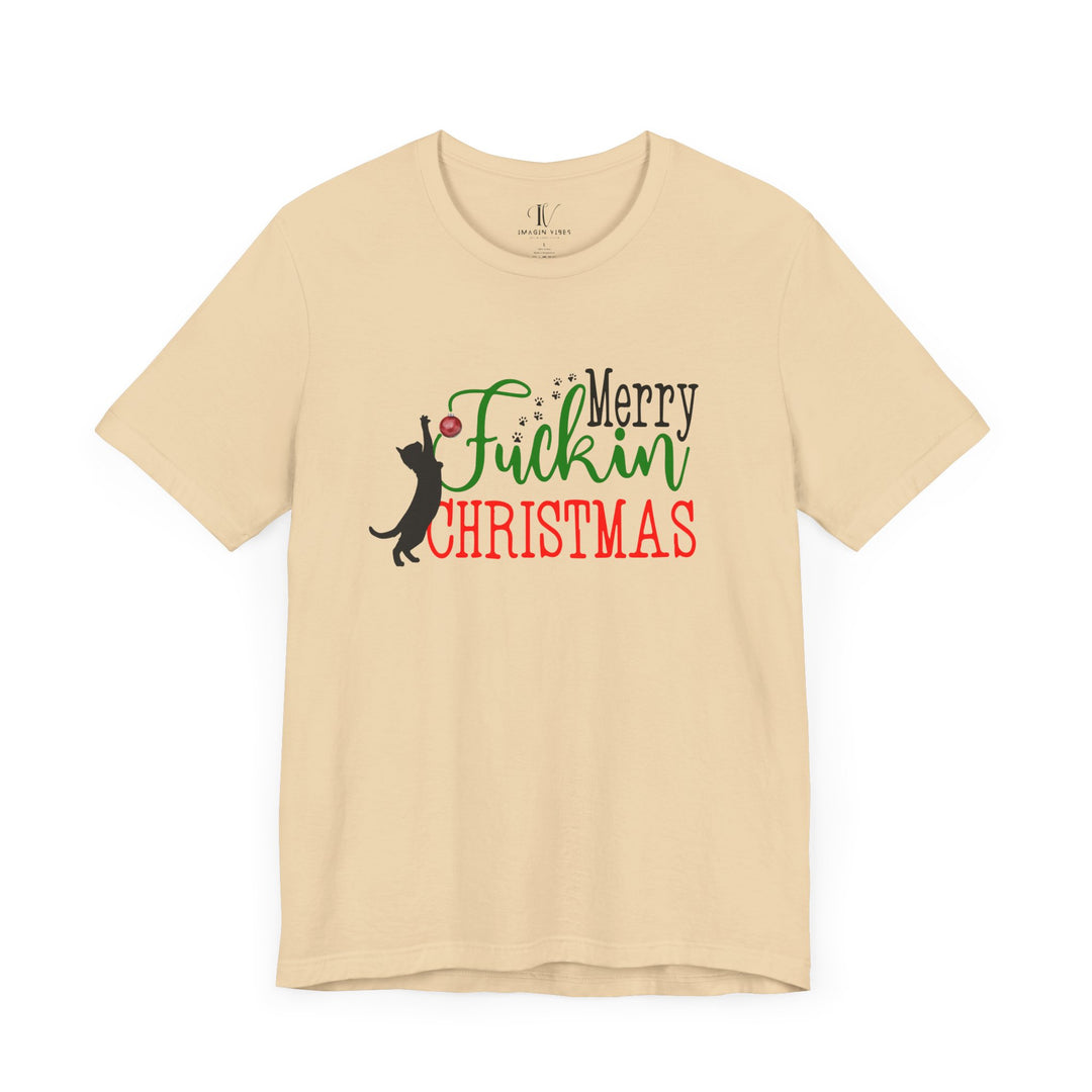 Christmas Cat Unisex Tee - Funny Festive Holiday Shirt with Profanity