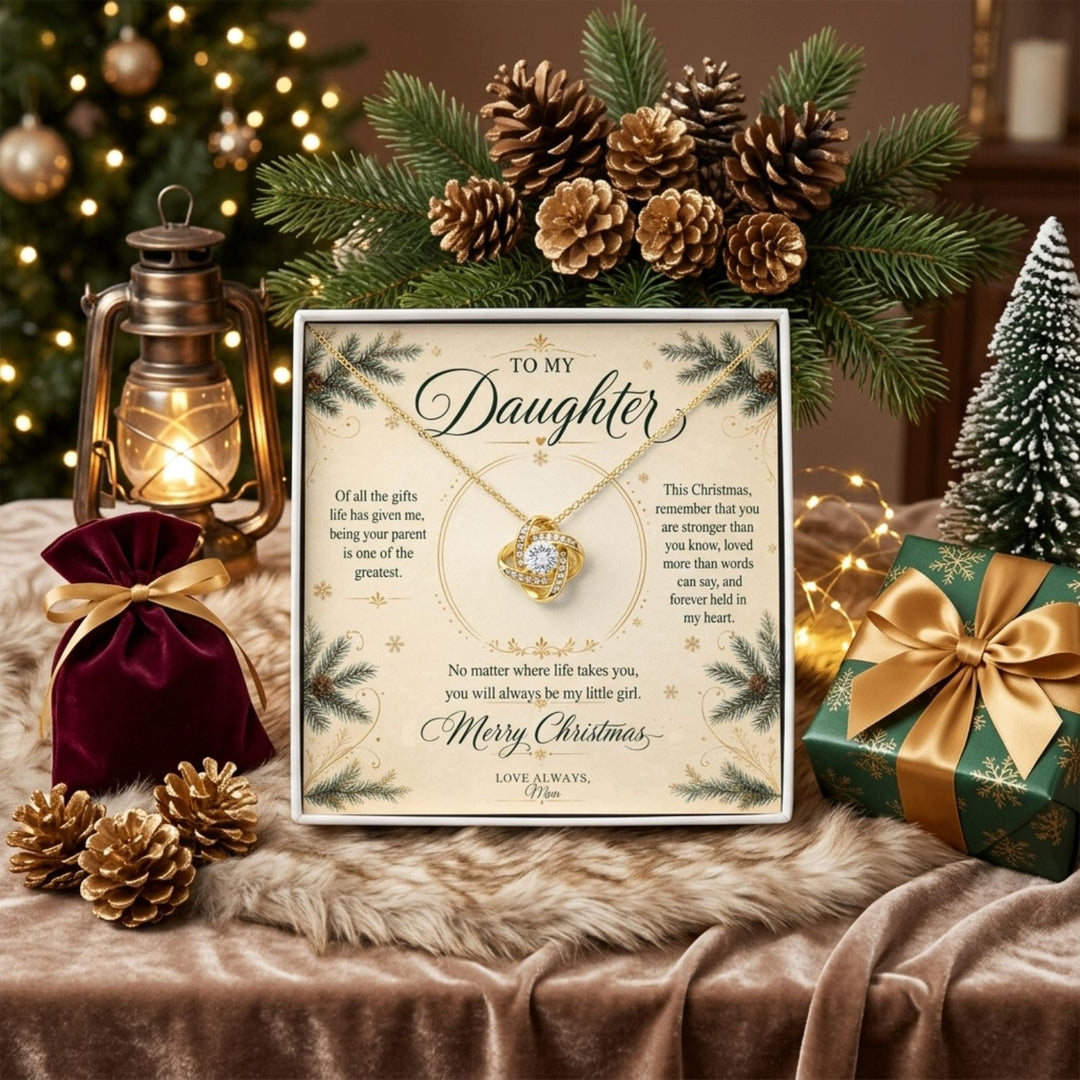 To My Daughter – Christmas Love Knot Necklace