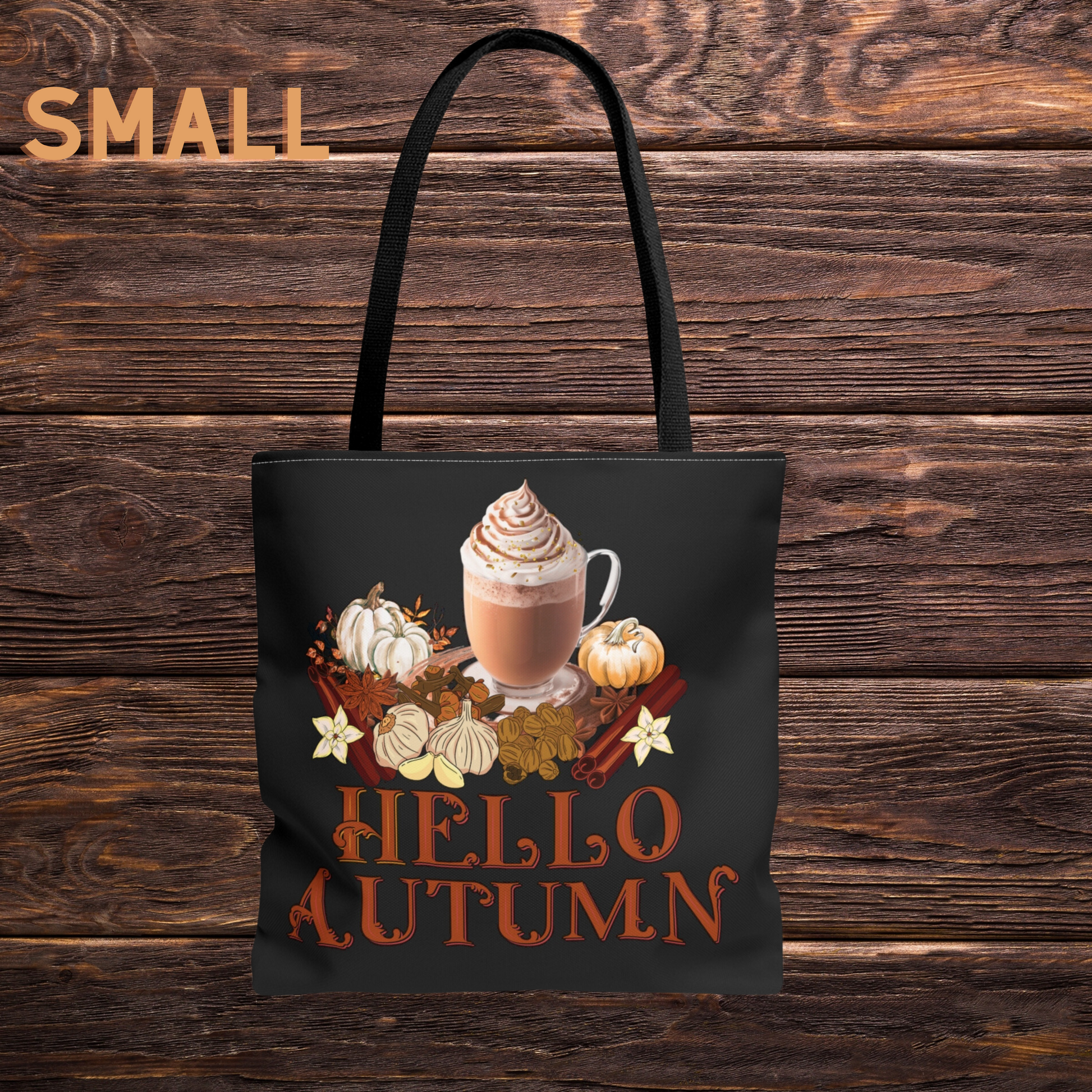 Pumpkin Spice Latte Spices Tote Bag - Fall Fashion, Hello Autumn - Cute Polyester Tote Bag, Perfect Gift for Birthdays and Fall Bags   
