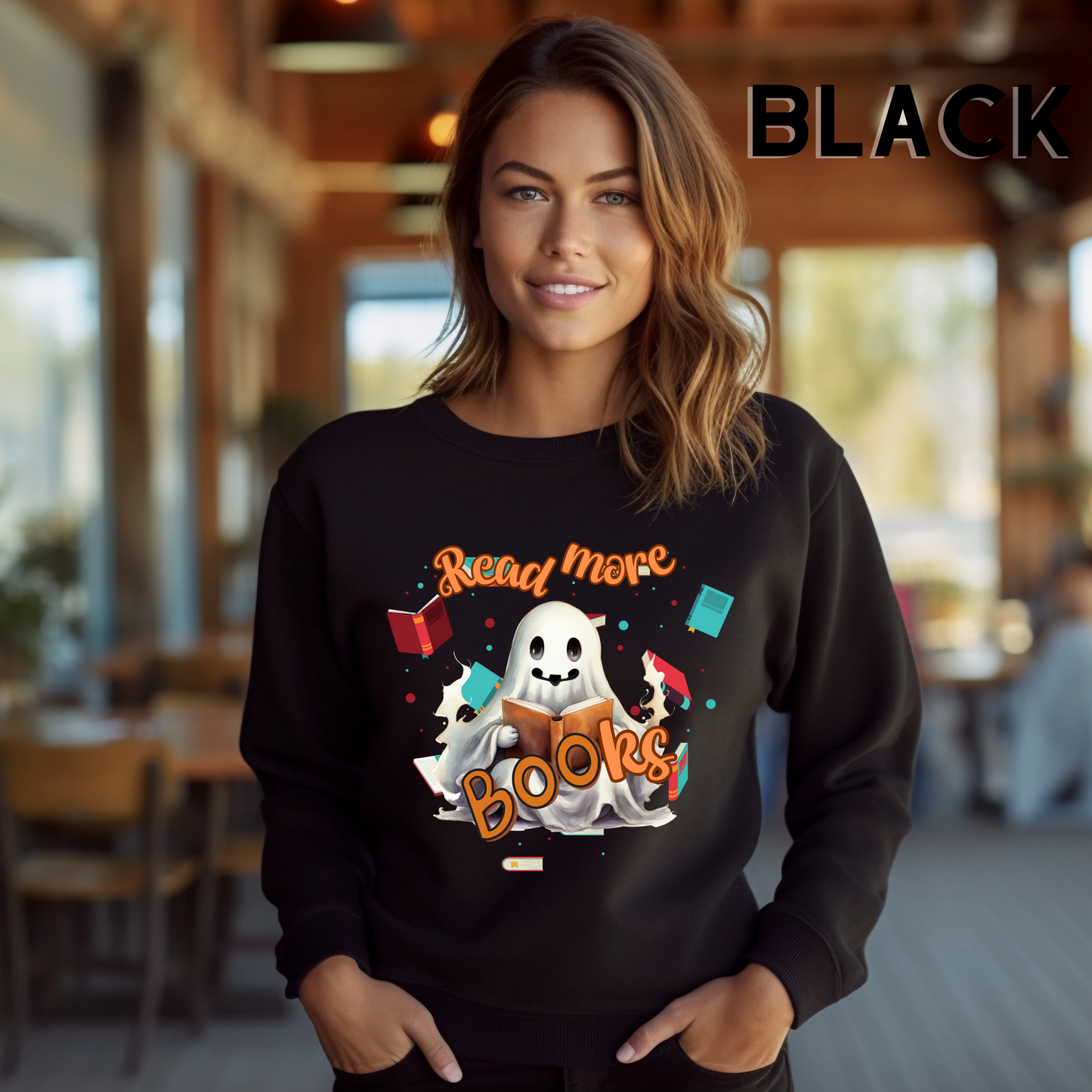 Read More Books Sweatshirt - Book Lover Halloween Sweater for Librarians and Students Sweatshirt   
