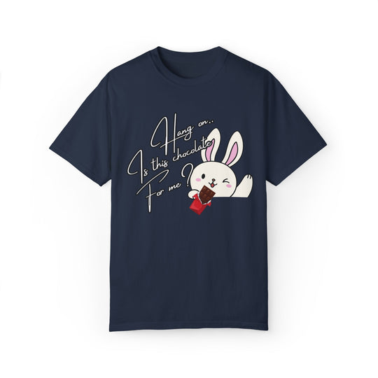 Cartoon Bunny Chocolate Unisex T-shirt T-Shirt Printify Navy S