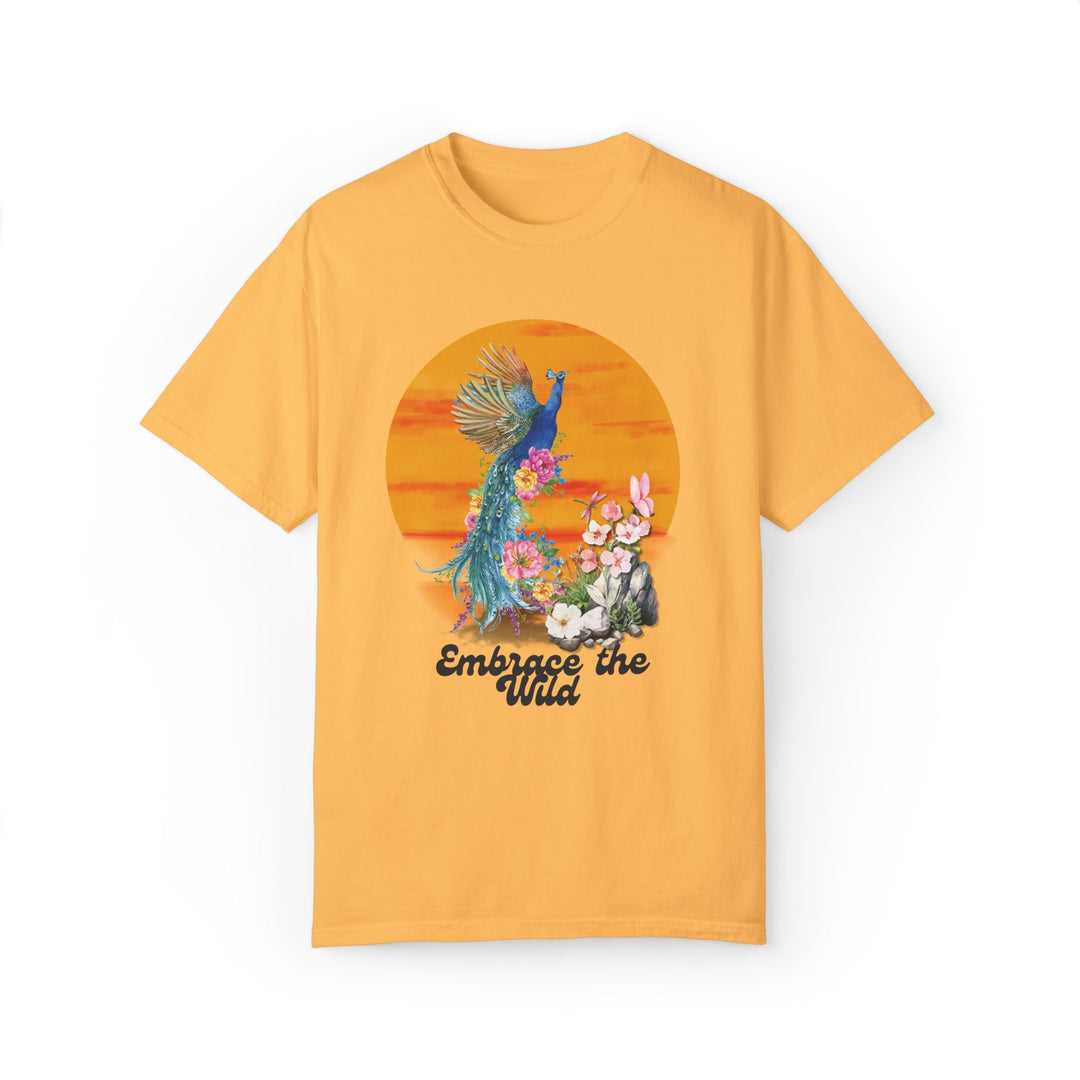 Peacock Boho-Chic T-shirt Embrace the Wild T-Shirt Printify Citrus S