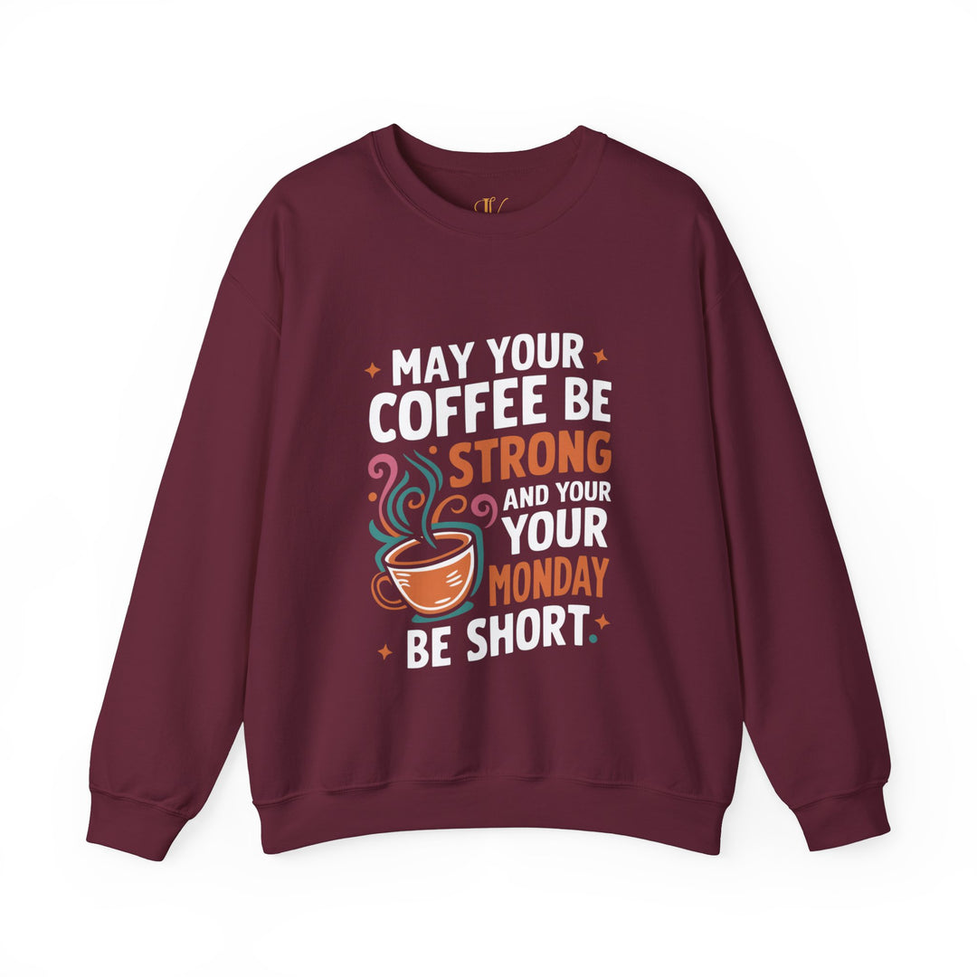 Coffee Cup Motivational Sweatshirt Sweatshirt Printify S Maroon