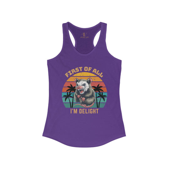 Racerback Tank Possum Delight Women's Tank Top Tank Top Printify XS Solid Purple Rush