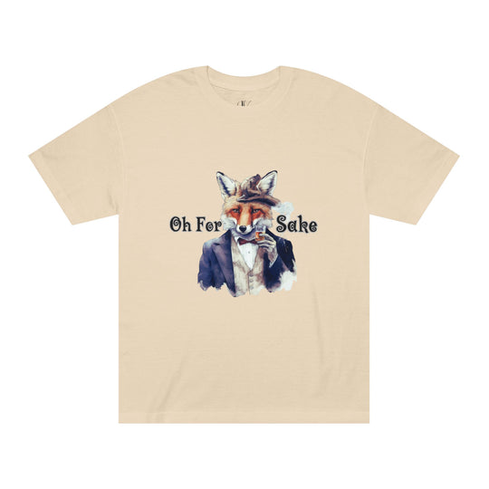 Fox Graphic Tee with 'Oh For Sake' Quote T-Shirt Printify Sand S