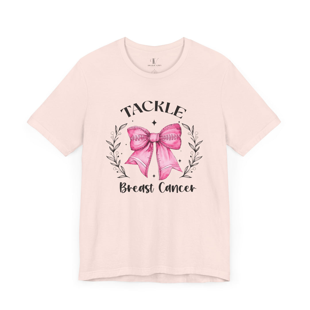 Pink Out Tackle Breast Cancer Football Coquette T-Shirt