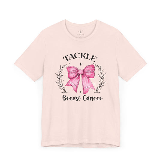 Pink Out Tackle Breast Cancer Football Coquette T-Shirt