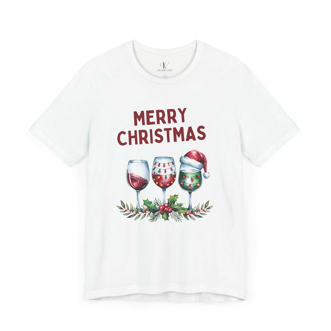 Christmas Wine Glasses Tee - Unisex Jersey Shirt