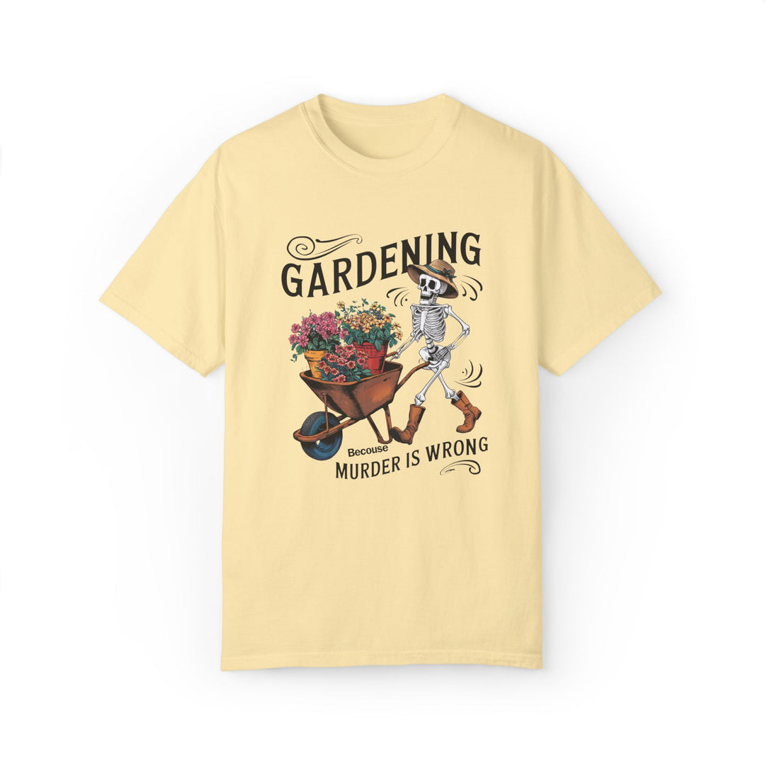 Skeleton Gardening T-shirt T-Shirt Printify Banana S