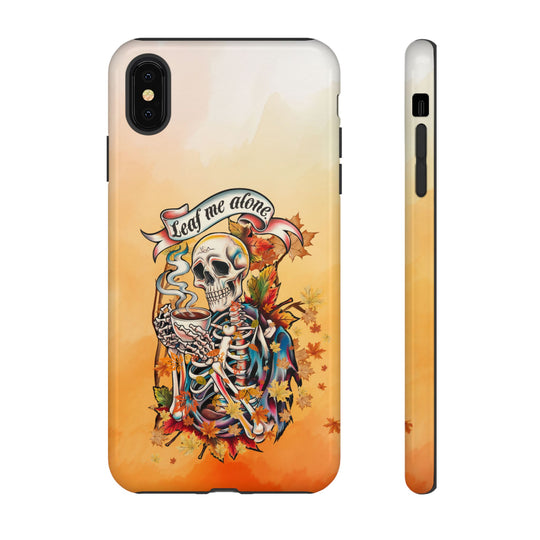 Phone Case - Leaf Me Alone Gothic Skeleton Phone Case Printify