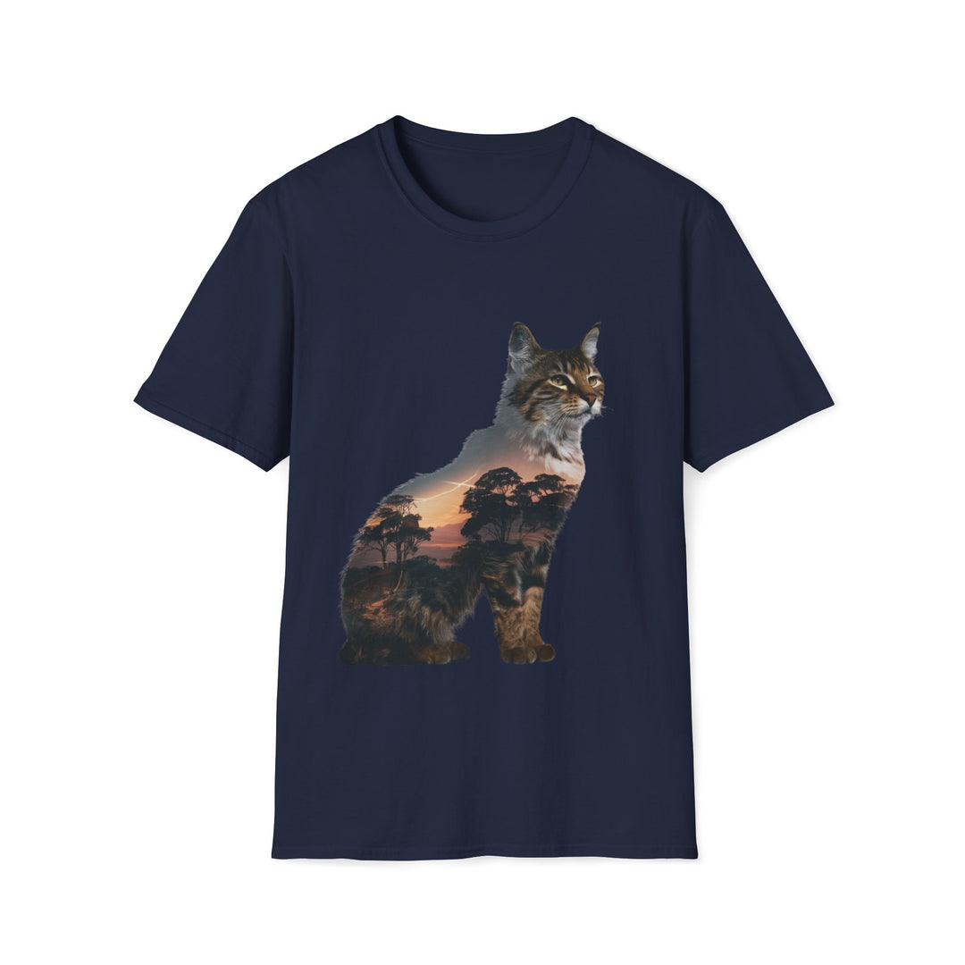 Bobcat Silhouette T-Shirt T-Shirt Printify Navy S
