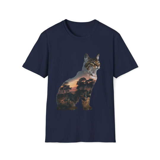 Bobcat Silhouette T-Shirt T-Shirt Printify Navy S