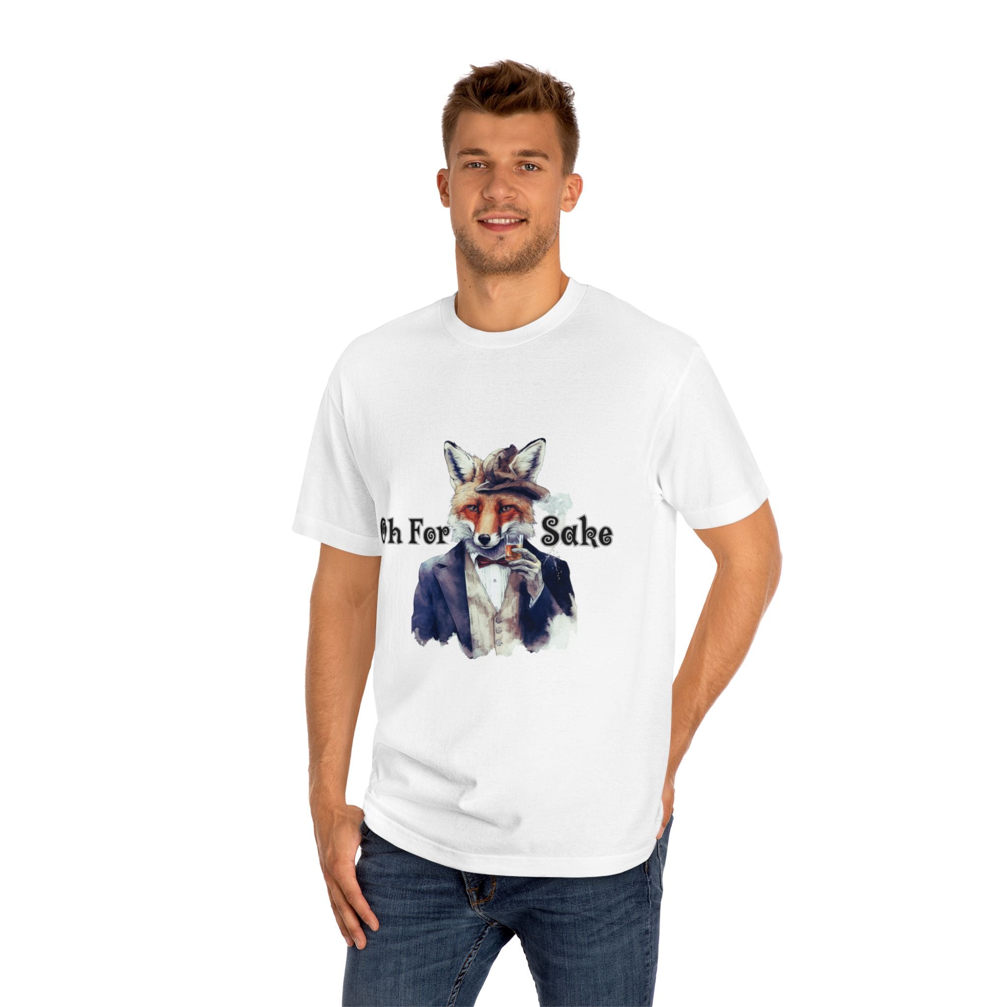 Fox Graphic Tee with 'Oh For Sake' Quote T-Shirt Printify