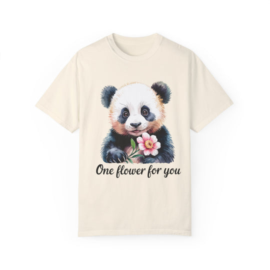 Panda Flower T-shirt T-Shirt Printify Ivory S