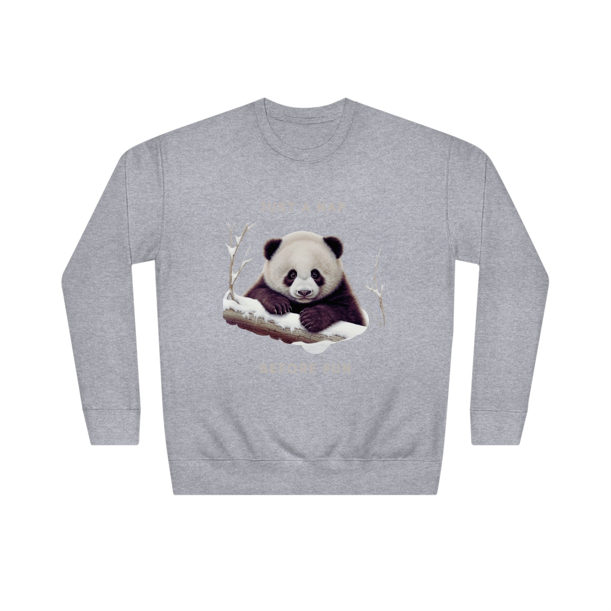 Lazy Panda Nap Before Fun Sweatshirt | Embrace Cozy Relaxation Sweatshirt Carbon Grey S 