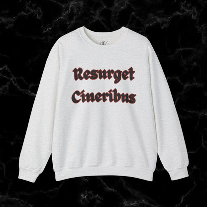 Resurget Cineribus Unisex Crewneck Sweatshirt - Latin Inspirational Gifts for Sports Football Fans Sweatshirt S Ash 