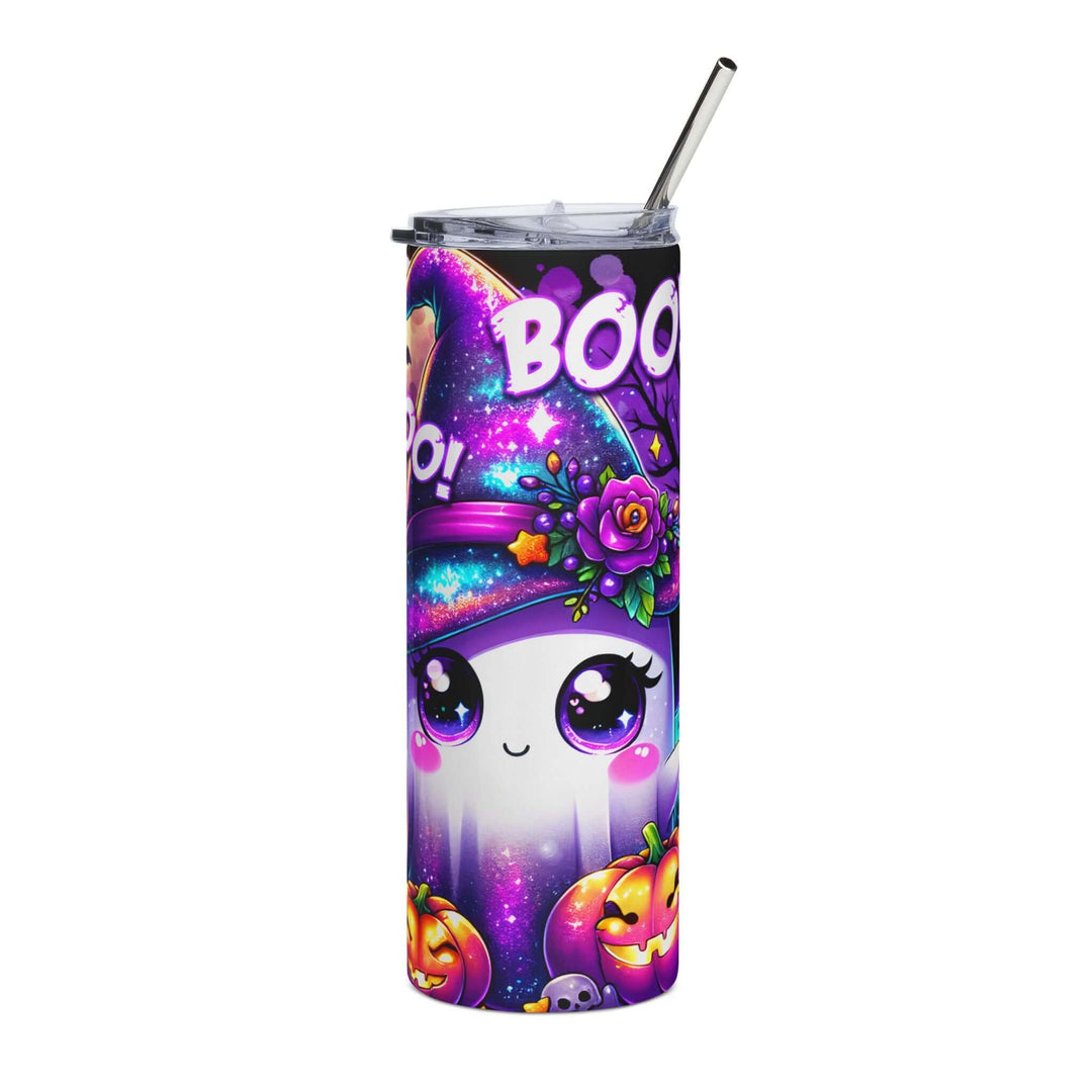 20oz Stainless Steel Tumbler – Halloween 'boo boo!' Ghosts, Pumpkins & Bats Mug Printify