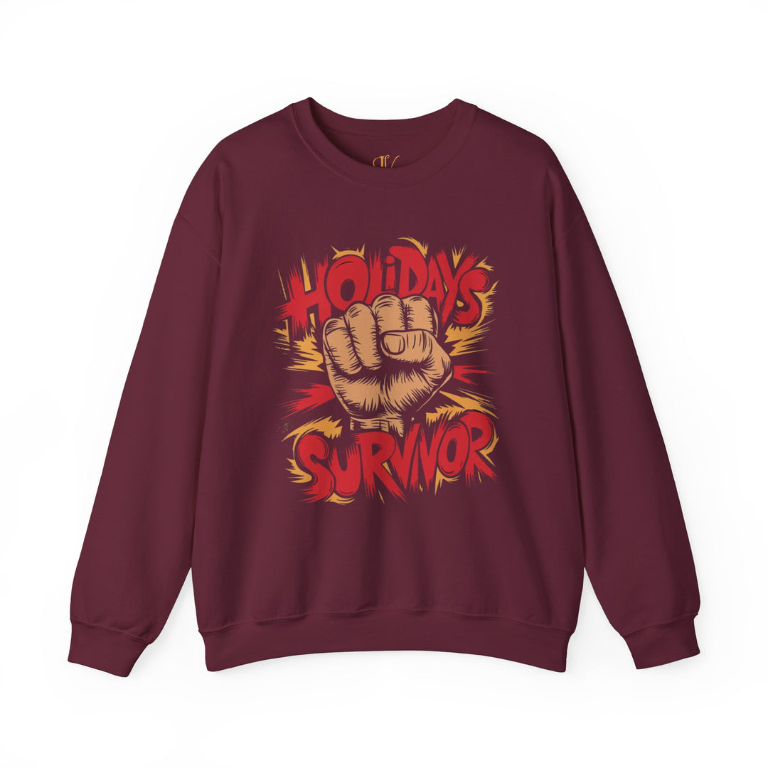 Holidays Survivor Sweatshirt Sweatshirt Printify S Maroon