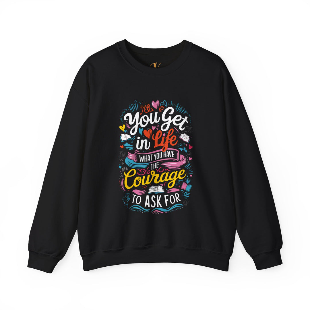 Motivational Quote Crewneck Sweatshirt Sweatshirt Printify S Black