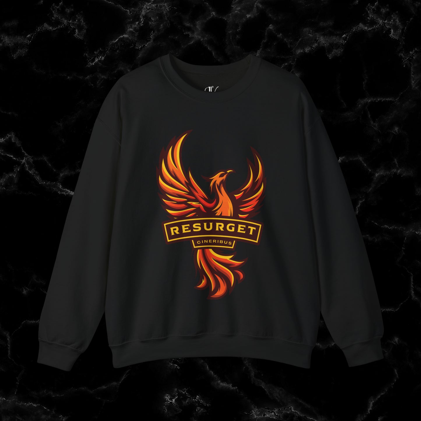 Resurget Cineribus Unisex Crewneck Sweatshirt - Latin Inspirational Gifts for Sports Football Fans Sweatshirt S Black 