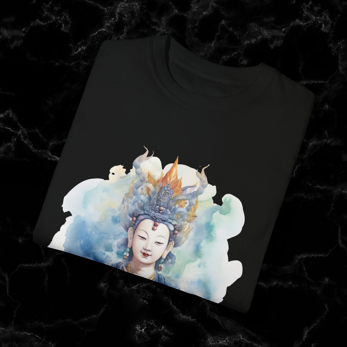 Quan Yin Spiritual Tee - Goddess of Compassion, Unisex Garment-Dyed T-shirt, Goddess of Mercy T-Shirt   