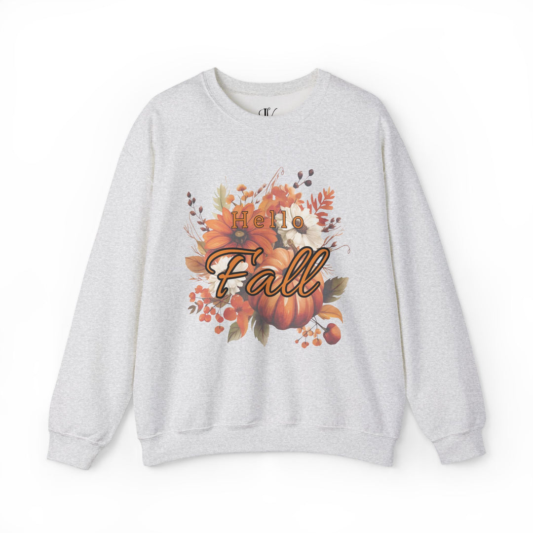 Hello Fall: Watercolor Pumpkin Sweatshirt Sweatshirt Printify S Ash