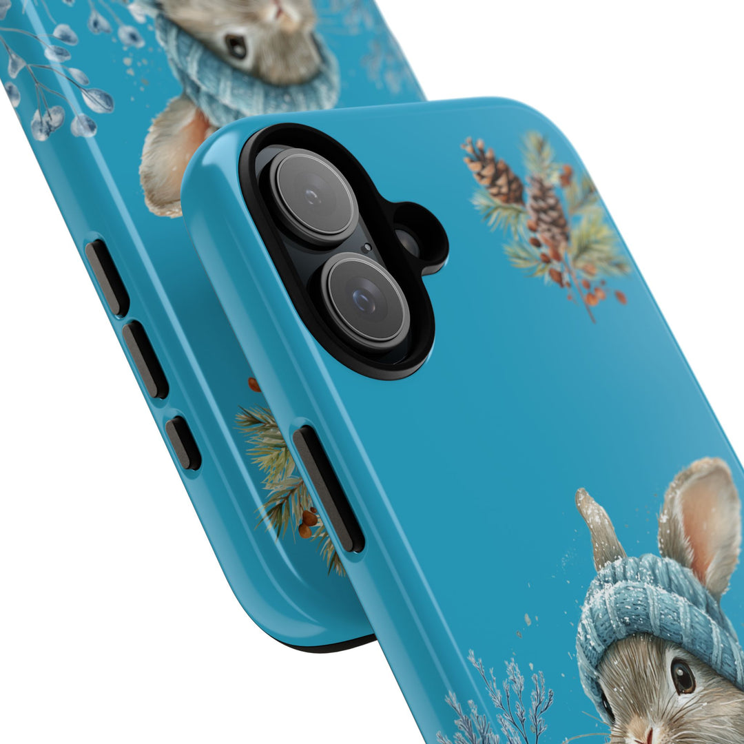 Phone Case - Winter Bunny with Hat and Scarf Phone Case Printify