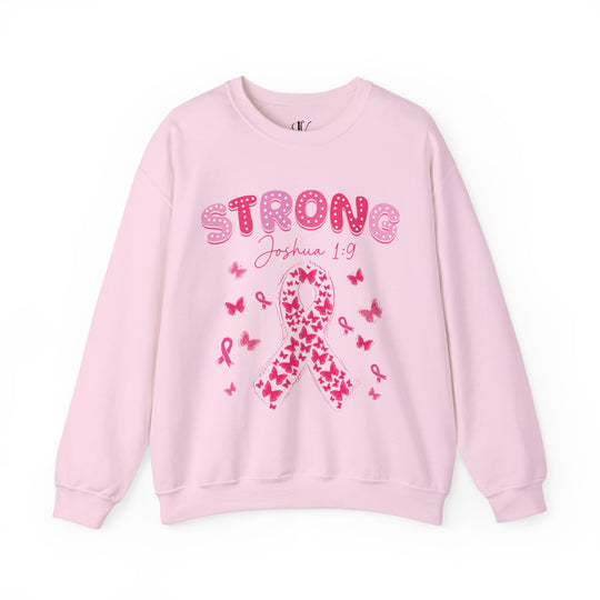 Strong Joshua 1:9 Breast Cancer Sweatshirt