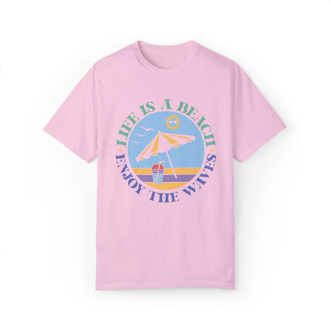 Summer Beach Life Garment-Dyed T-shirt T-Shirt Printify Blossom S