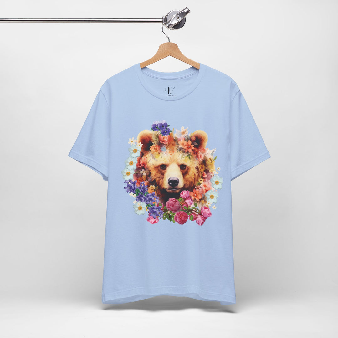 Bear Face Nature Tee T-Shirt Printify Baby Blue S