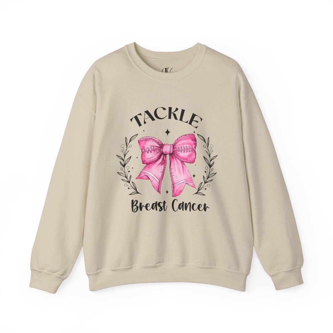 Pink Out Tackle Breast Cancer Football Coquette Sweatshirt