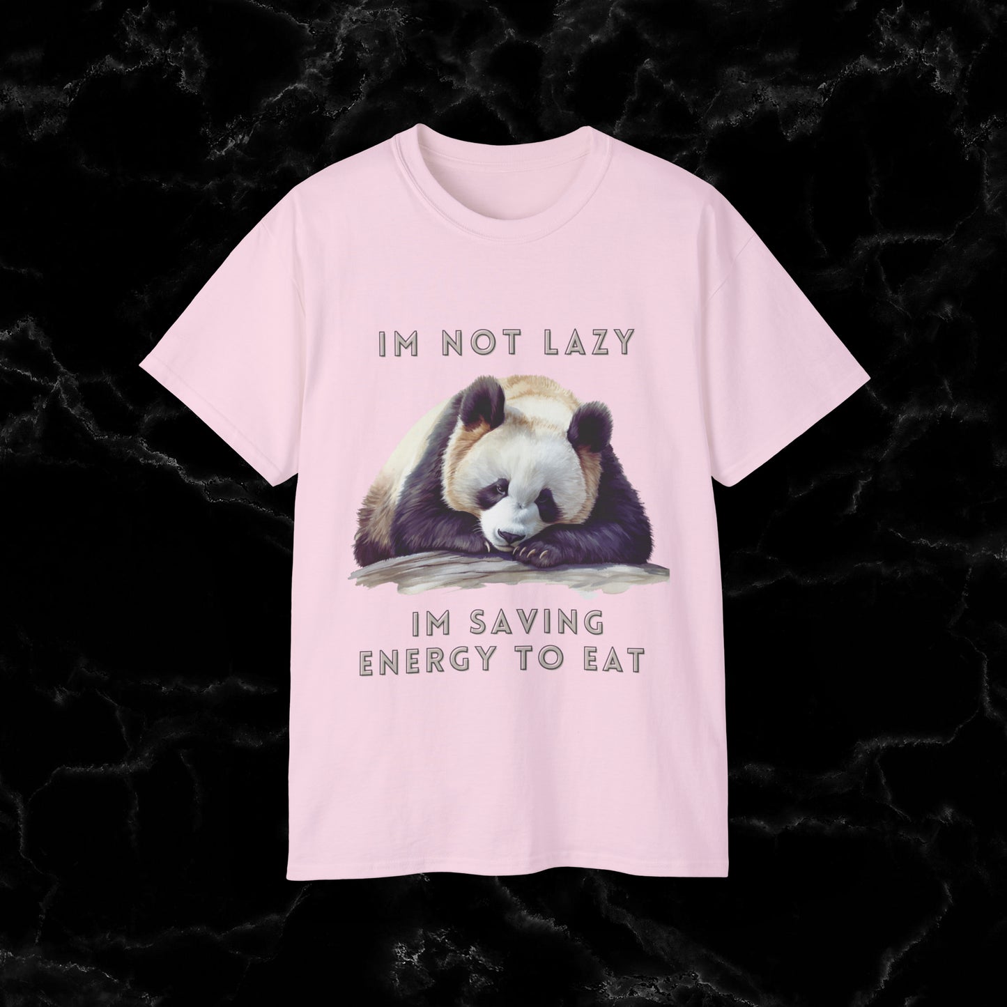 Nap Time Panda Unisex Funny Tee - Hilarious Panda Nap Design - I'm Not Lazy, I'm Saving Energy to Eat T-Shirt Light Pink S 