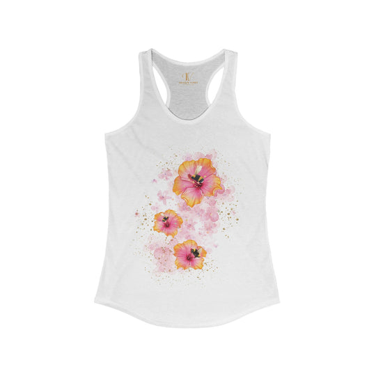 Hibiscus Racerback Tank Tank Top Printify XS Solid White