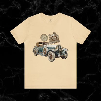 Vintage Car Enthusiast T-Shirt - Classic Wheels and Timeless Appeal T-Shirt Soft Cream S 