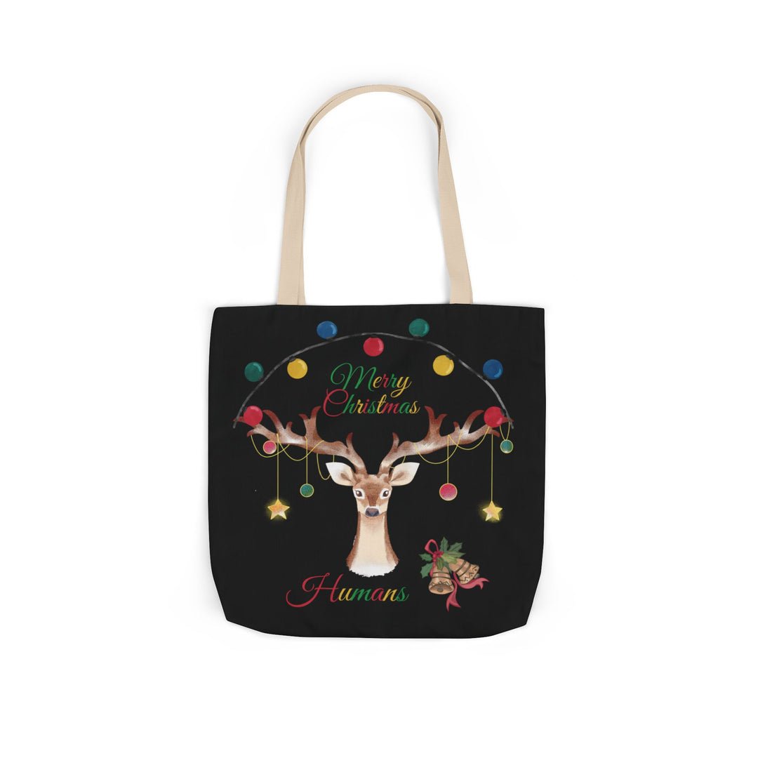 Christmas Reindeer Tote Bag Accessories Printify 18" × 18'' Beige