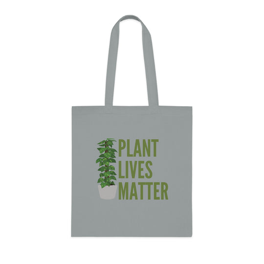 Plant Tote Bag - PLANT LIVES MATTER Graphic Bags Printify One size Grey
