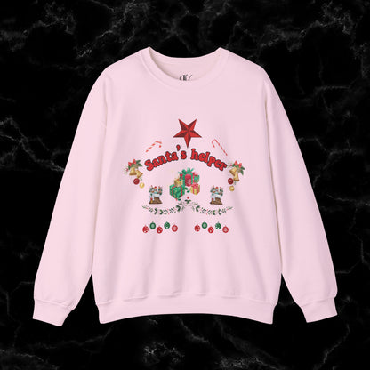 Santa Squad Shirt - Christmas Santa Helper Sweatshirt for Family Matching Christmas Sweatshirt S Light Pink 