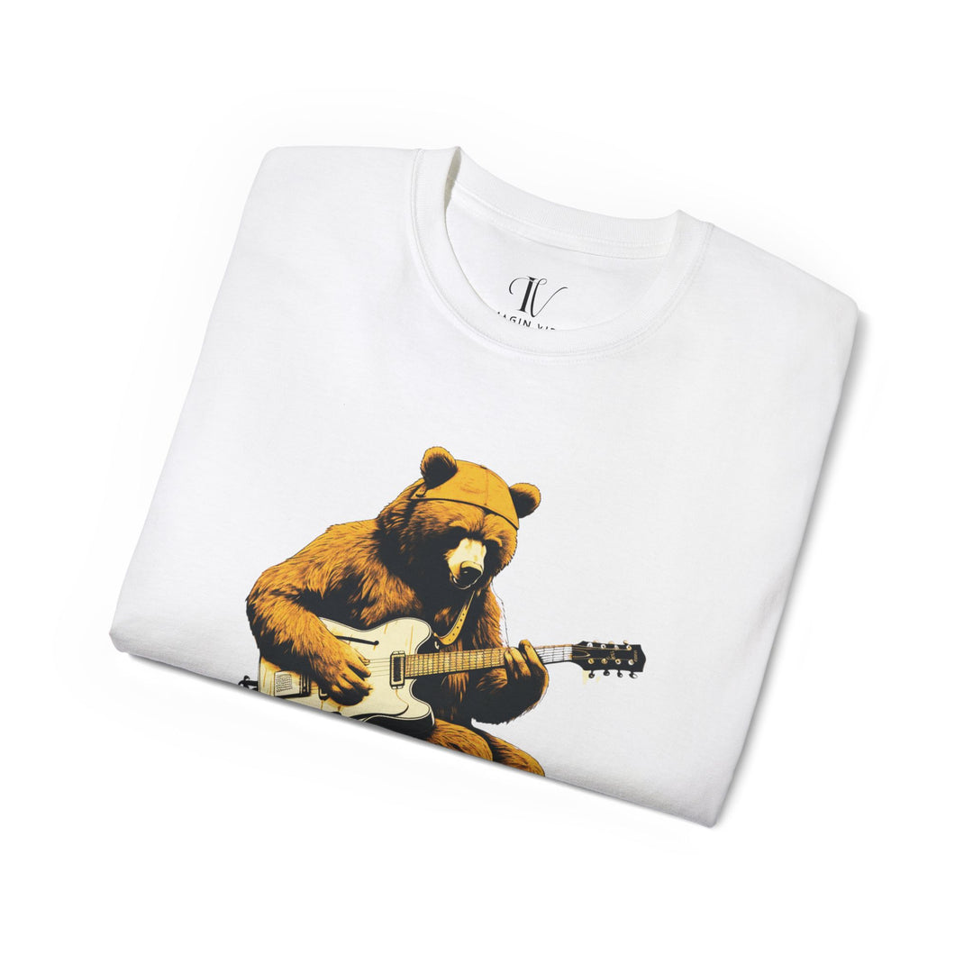 Bear Guitar Tee T-Shirt Printify