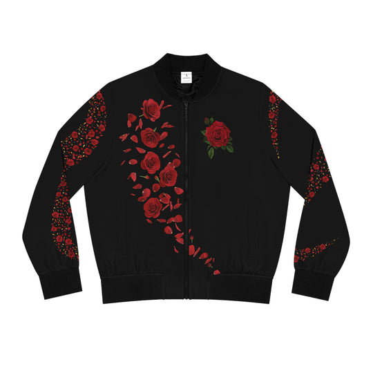 Romantic Rose Bomber Jacket All Over Prints Printify Seam thread color automatically matched to design S