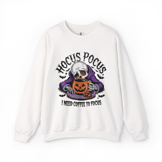 Hocus Pocus Coffee: Halloween Sweatshirt Sweatshirt Printify S White