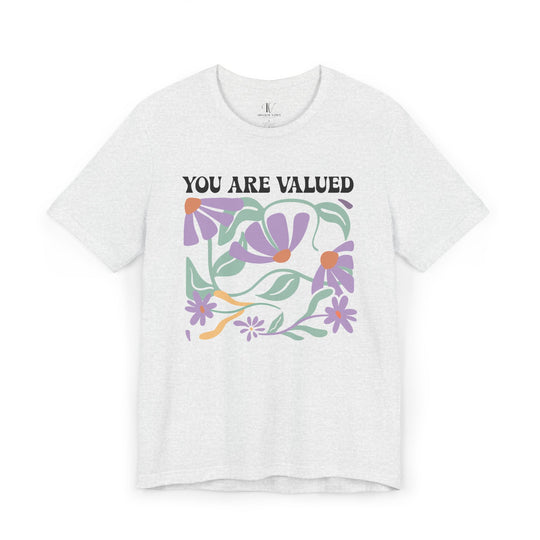 YOU ARE VALUED Boho Tee T-Shirt Printify Ash XS
