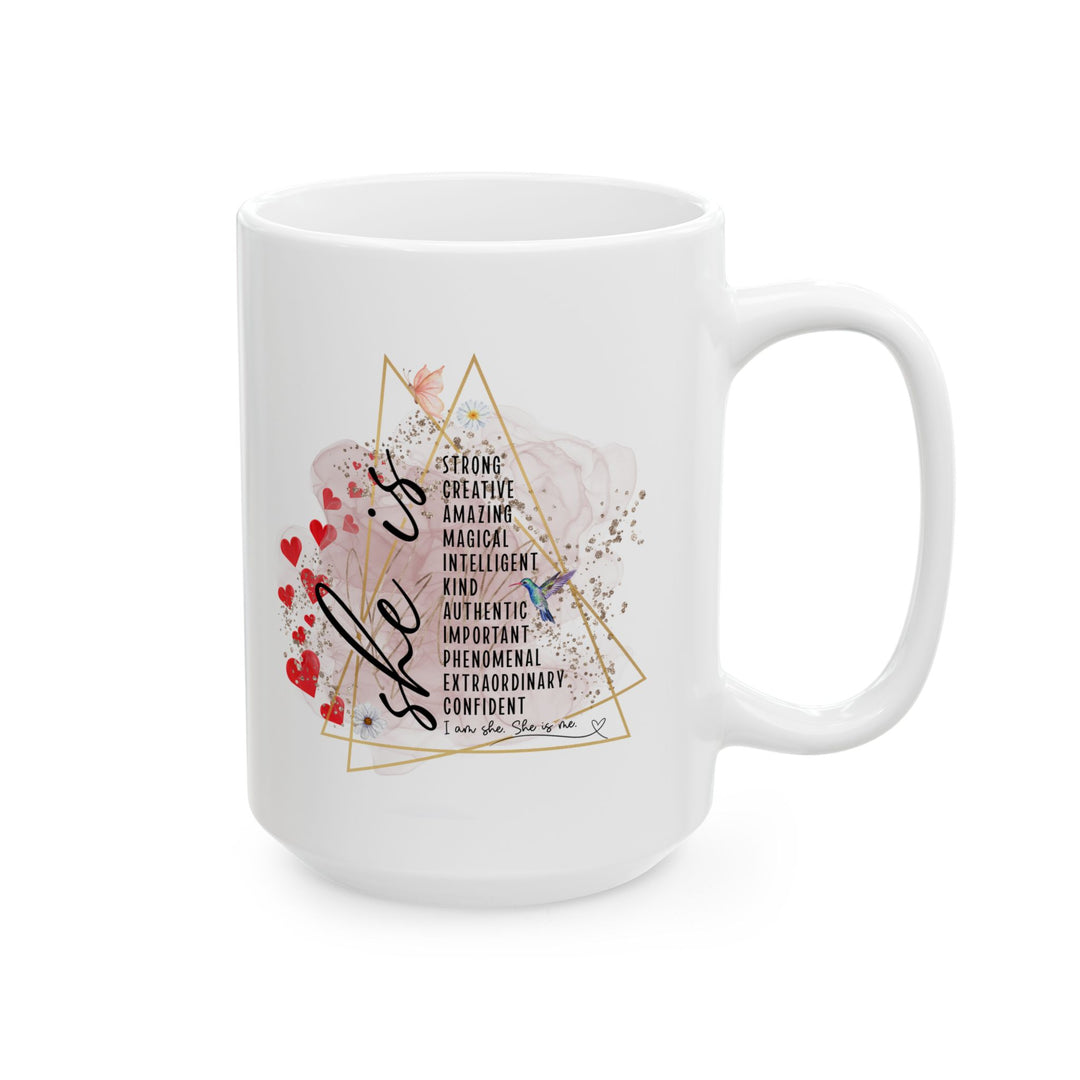 Empowering Watercolor Positive Affirmations Mug, 11oz, 15oz Mug Printify