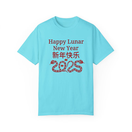 Lunar New Year Unisex T-shirt with Snake Symbol - 2025 T-Shirt Printify Lagoon Blue S