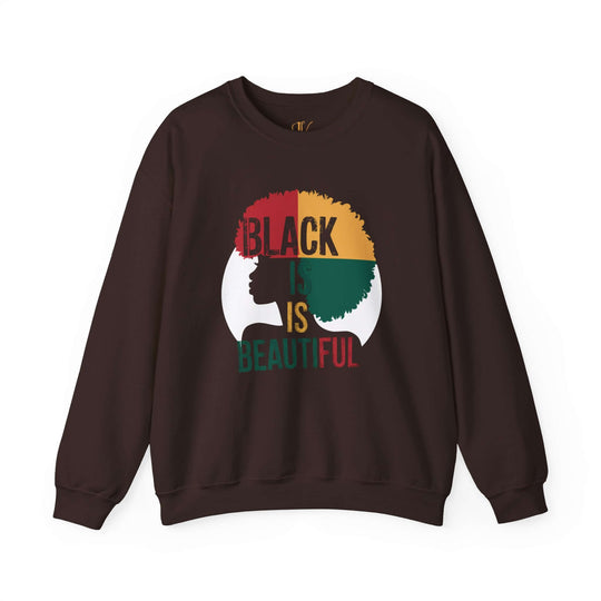 Afro Woman 'Black is Beautiful' Sweatshirt Sweatshirt Printify S Dark Chocolate