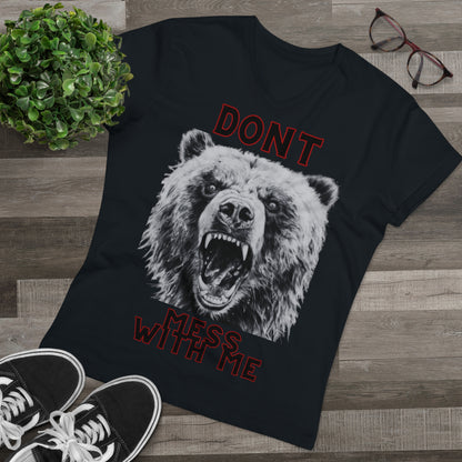 Angry Bear Close Up Men's Organic V-Neck T-Shirt V-neck Black M 