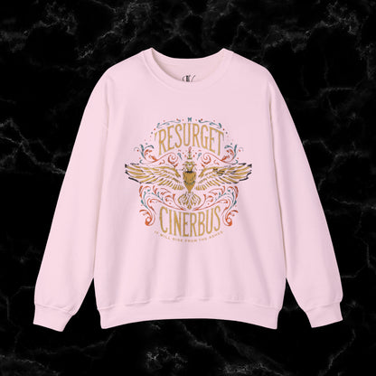 Resurget Cineribus Unisex Crewneck Sweatshirt - Latin Inspirational Gifts for Sports Football Fans Sweatshirt S Light Pink 