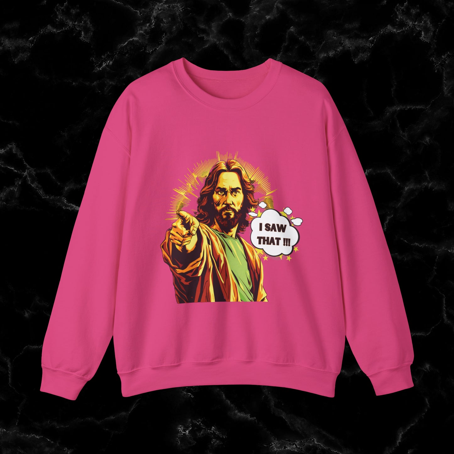 Jesus I Saw That Sweatshirt | Christian Sweatshirt - Jesus Watching Sweatshirt - Jesus Meme Aesthetic Clothing - Christian Merch Sweatshirt S Heliconia 