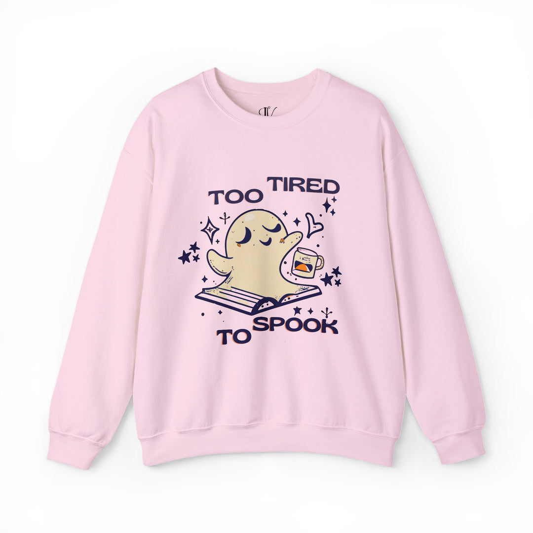 Hauntingly Bookish: Ghost Reader Sweatshirt Sweatshirt Printify S Light Pink