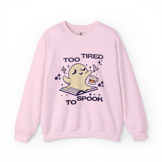 Hauntingly Bookish: Ghost Reader Sweatshirt Sweatshirt Printify S Light Pink